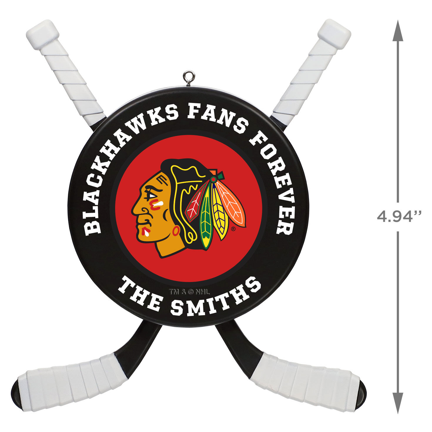 NHL Chicago Blackhawks® Hockey Personalized Ornament