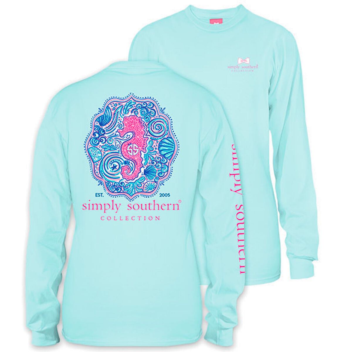Simply Southern Women's Seahorse Long Sleeve T-Shirt, Small - Clothing ...