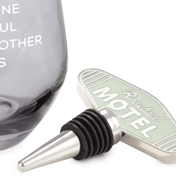 Schitt's Creek® Stemless Wine Glass and Bottle Stopper, Set of 2, , large image number 4