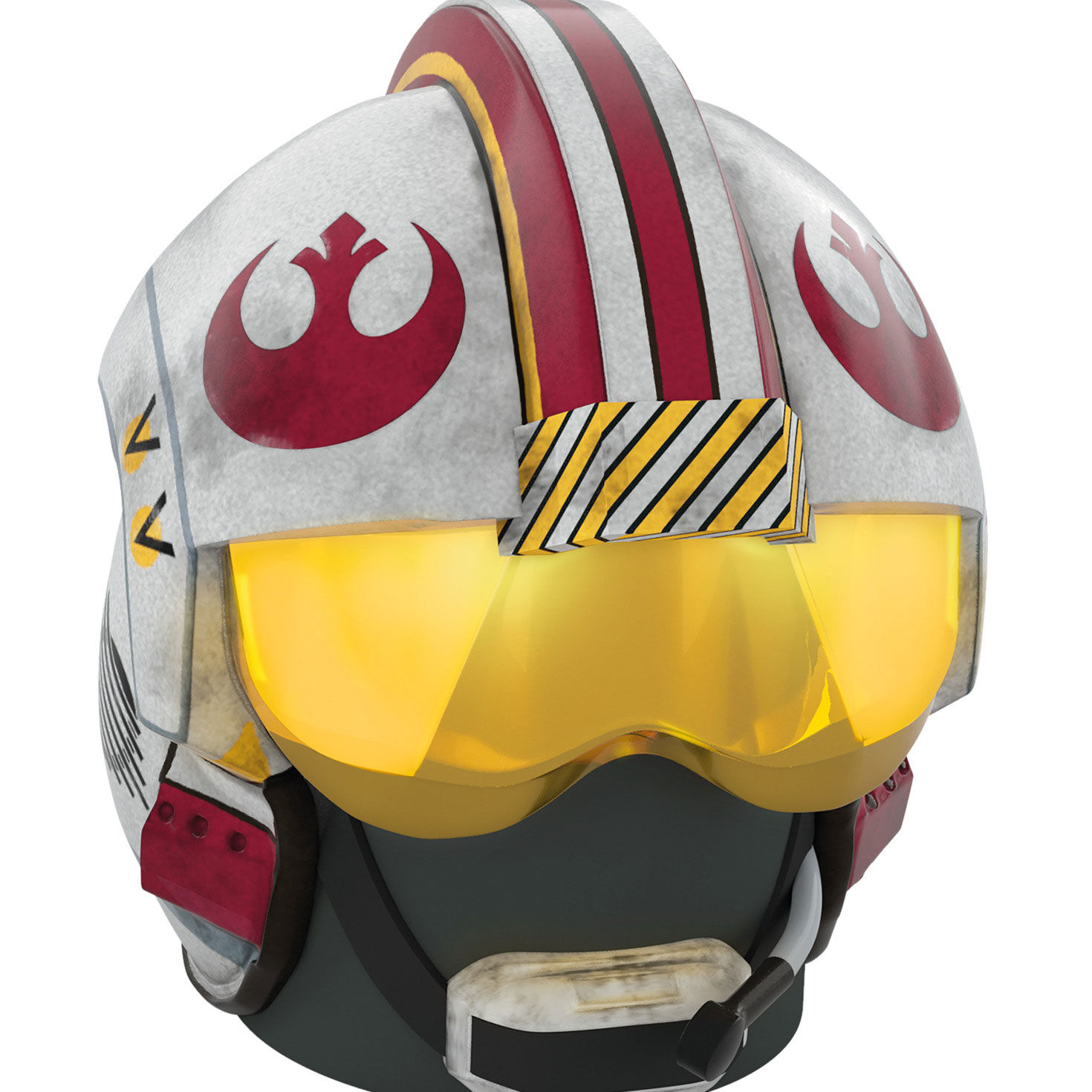 Star Wars Pilot Helmet Mini Tree Topper With Lights closeup view image number 4