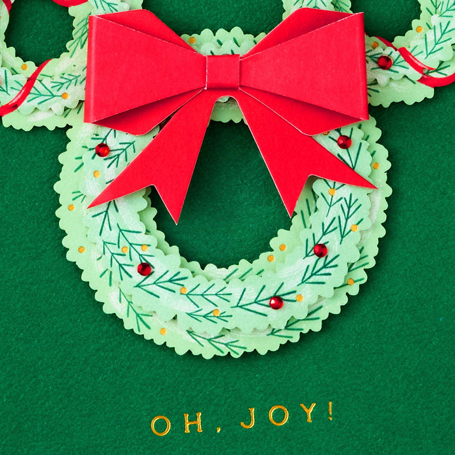 Disney Holiday Ever After Movie Ears Christmas Card Card Front Detail image number 4