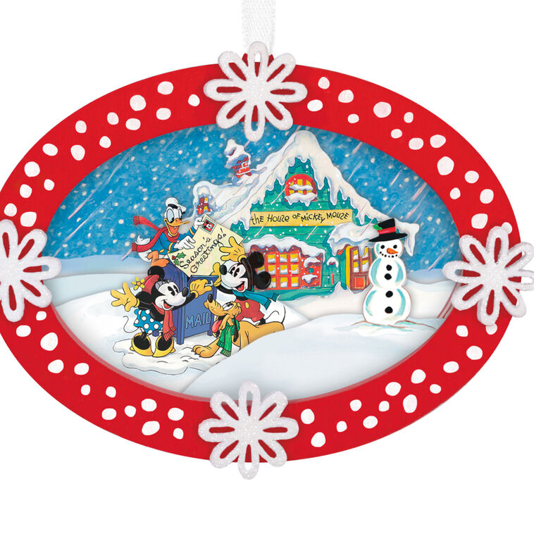 Mickey and Friends at Mailbox Keepsake Ornament closeup view image number 5