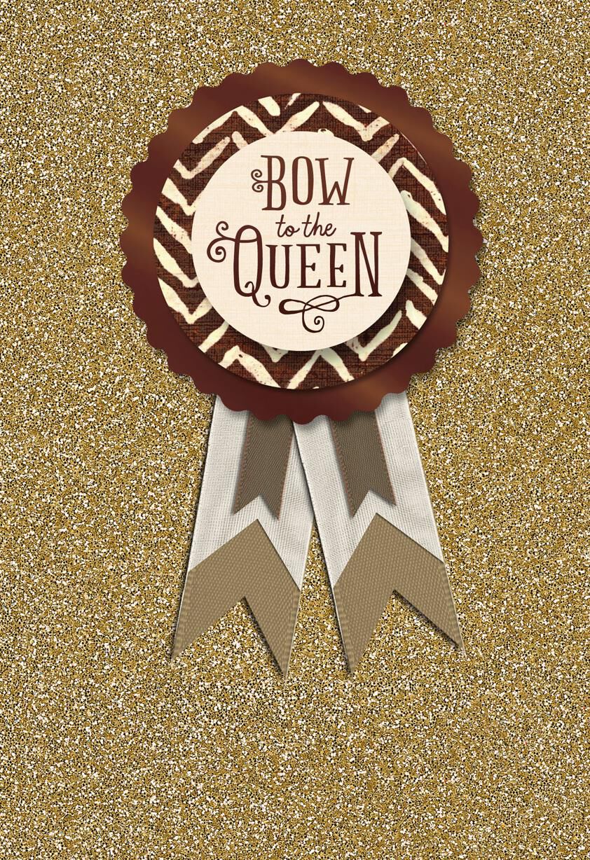 Bow to the Queen Mother's Day Card With Pin-On Button