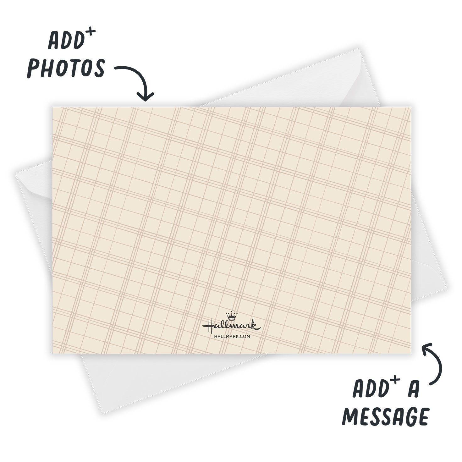 Cream Plaid Flat Photo Card, , large image number 3