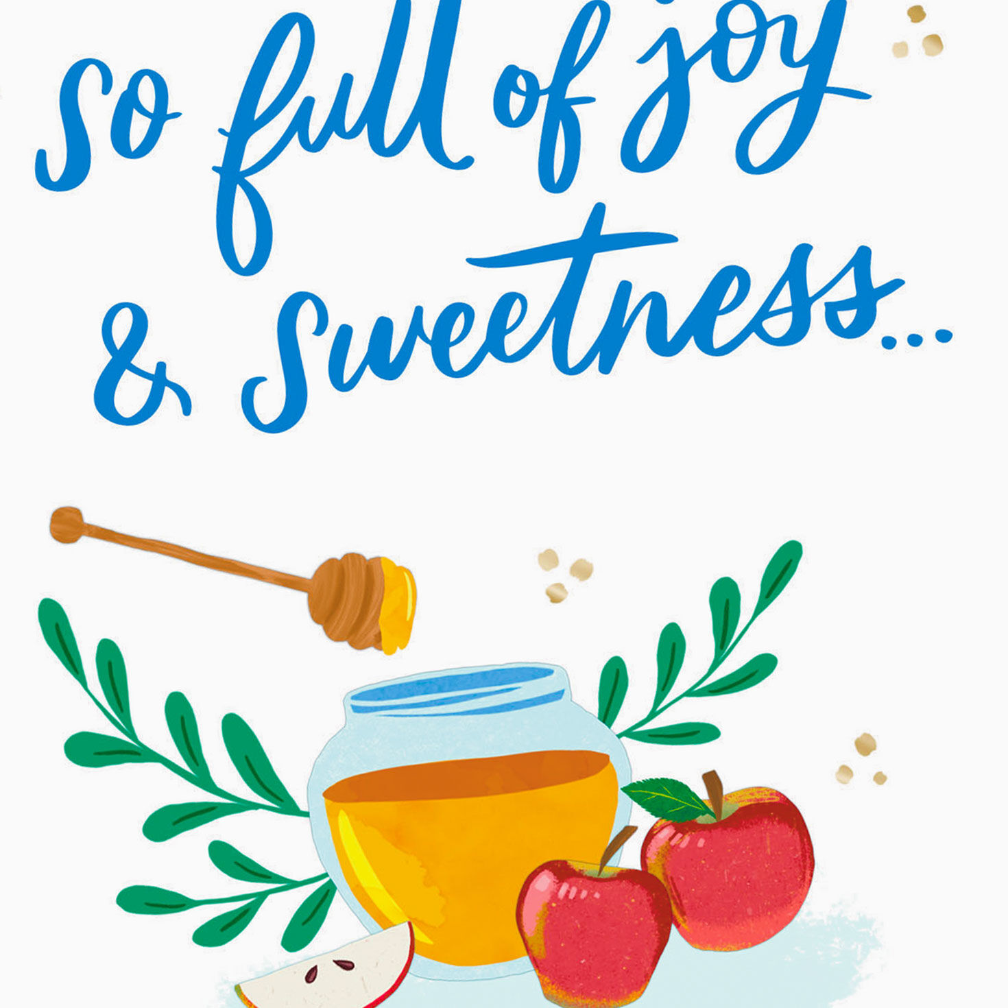 Apples and Honey Jar Rosh Hashanah Card Card Front Detail image number 4