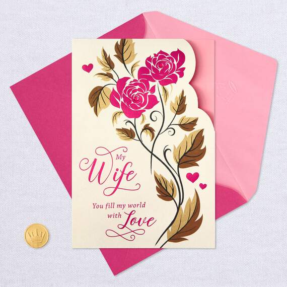 You Fill My World With Love Pop-Up Valentine's Day Card for Wife, , large image number 6