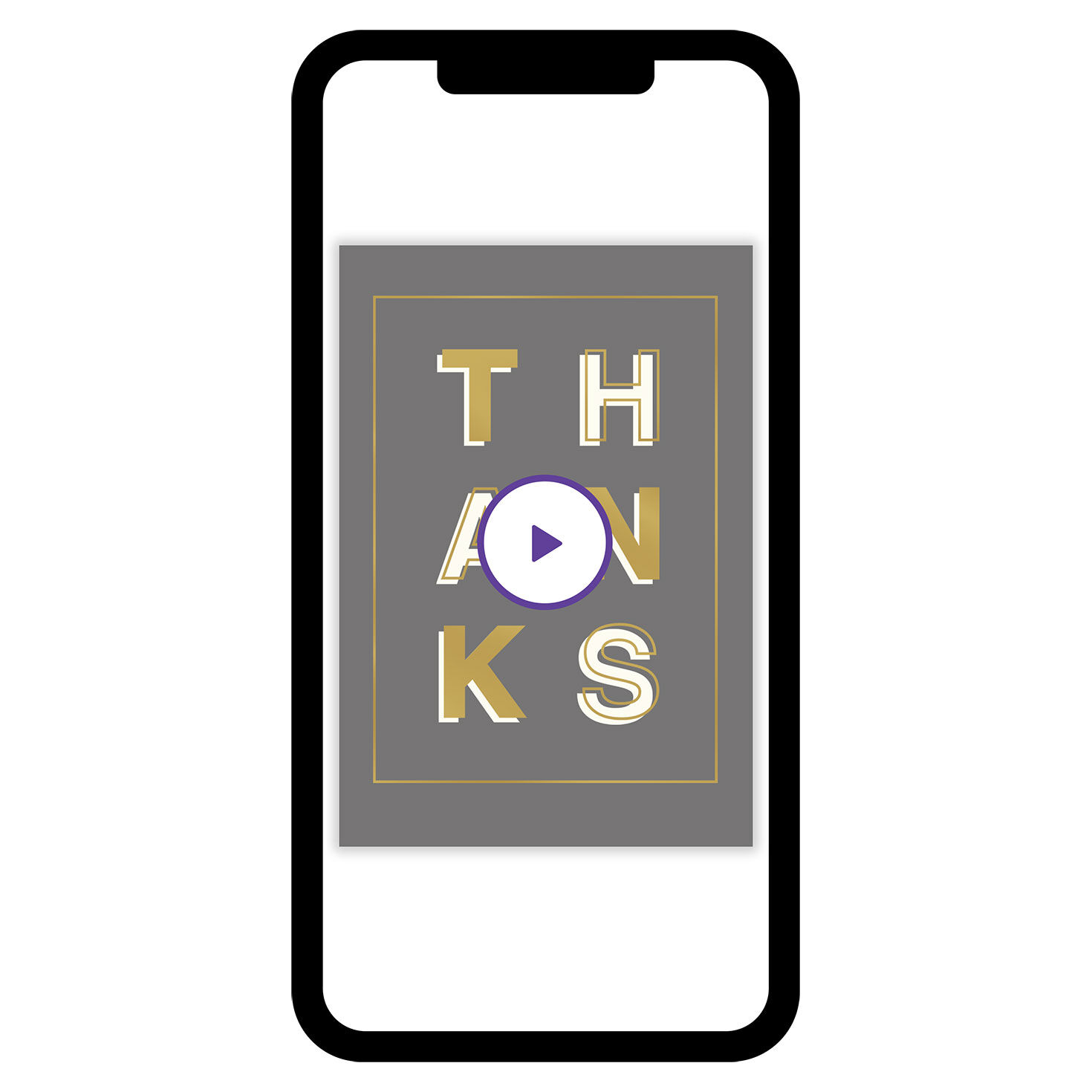 Modern Gold and Gray Thank-You eCard