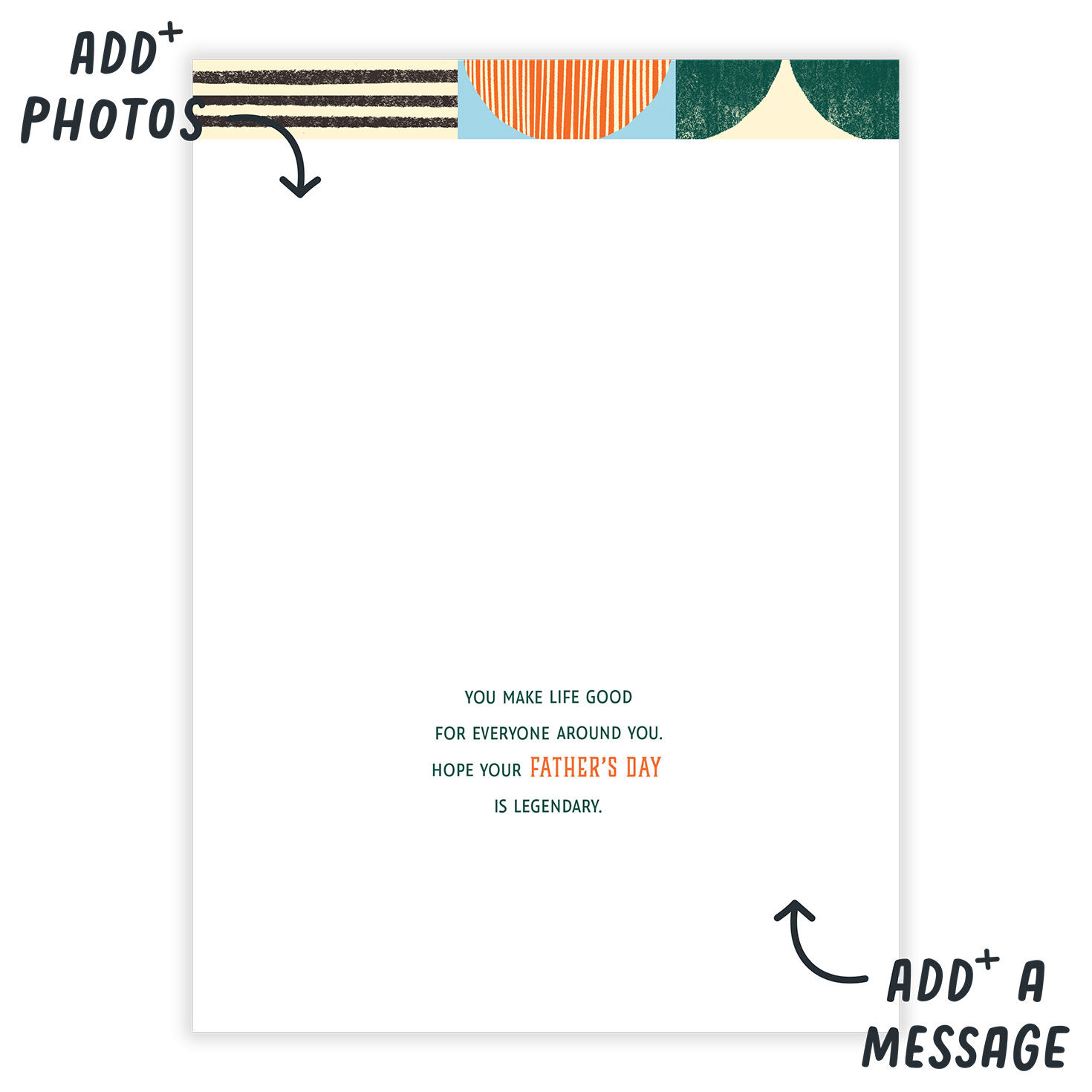 Bubble Letters Personalized Father's Day Card Open Card indicating personalization image number 3