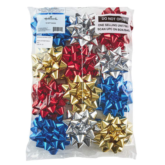 Assorted 12-Pack Red, Blue, Gold and Silver Gift Bows, , large image number 5