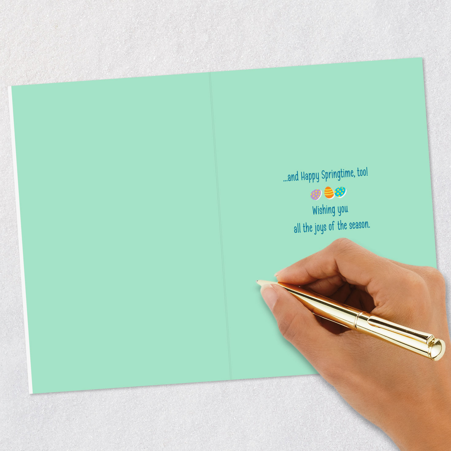 Colorful Easter Eggs and Lettering Happy Easter Card Signing card image number 7