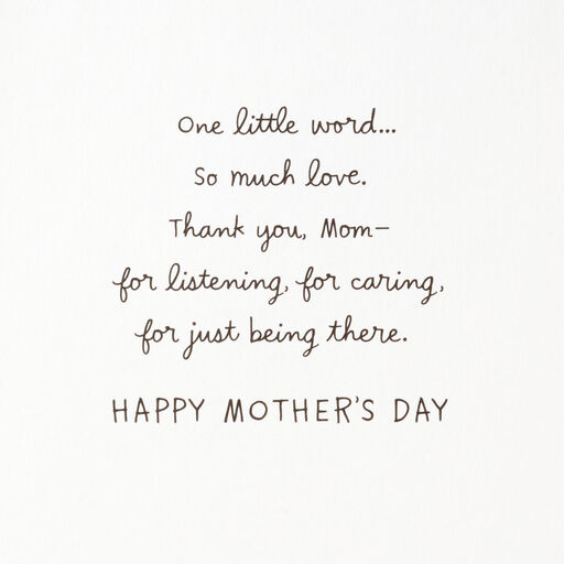 Thanks for Being There Mother's Day Card for Mom, 