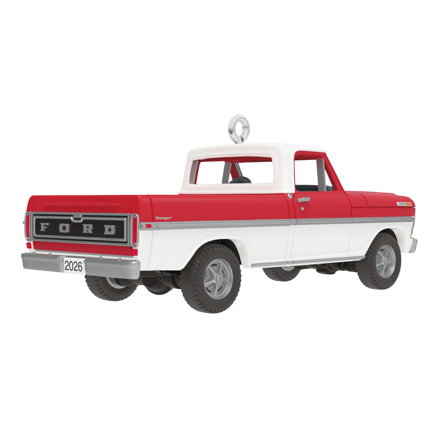 Red White Ford Truck Keepsake Ornament Back image number 6