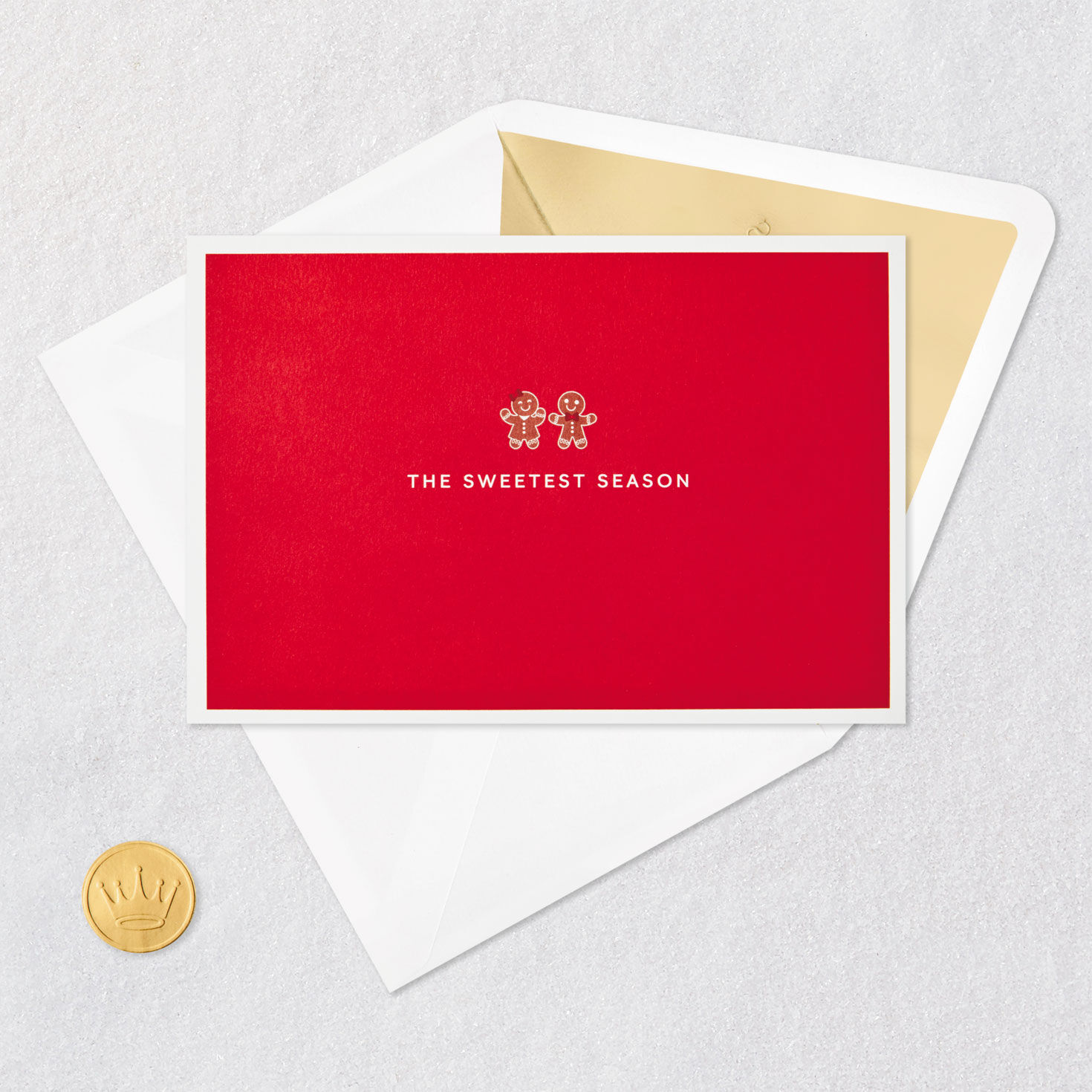 Gingerbread House Pop-Up Christmas Card Card Front with Envelope and Gold Seal image number 6