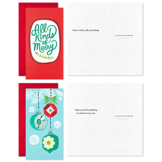 Colorful and Casual Money-Holder Boxed Christmas Cards Assortment, Pack of 36, , large image number 4