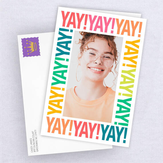 Personalized Yay! Celebration Photo Card, , large image number 4