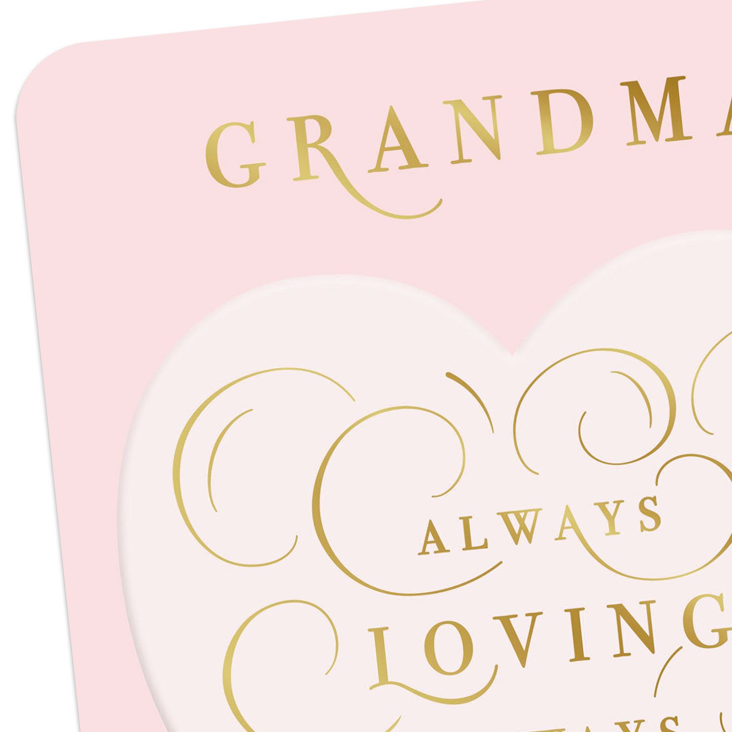 Pink and Gold Heart Grandma Grandparents Day Card Card Front Detail image number 5