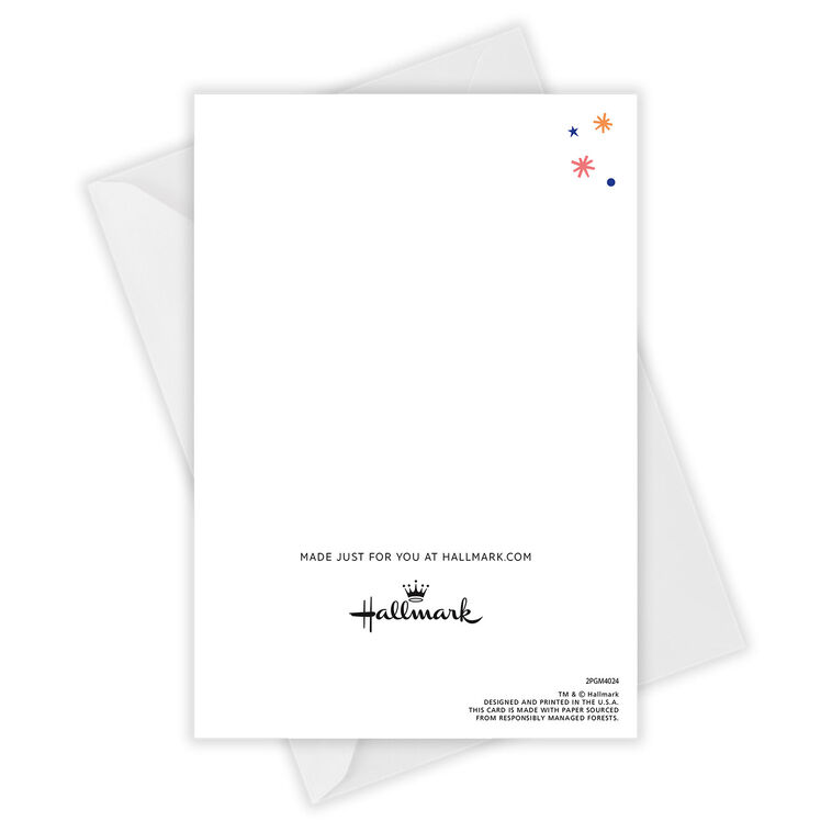 Shapes Confetti Personalized Anniversary Card Open Card with Envelope indicating personalization image number 4
