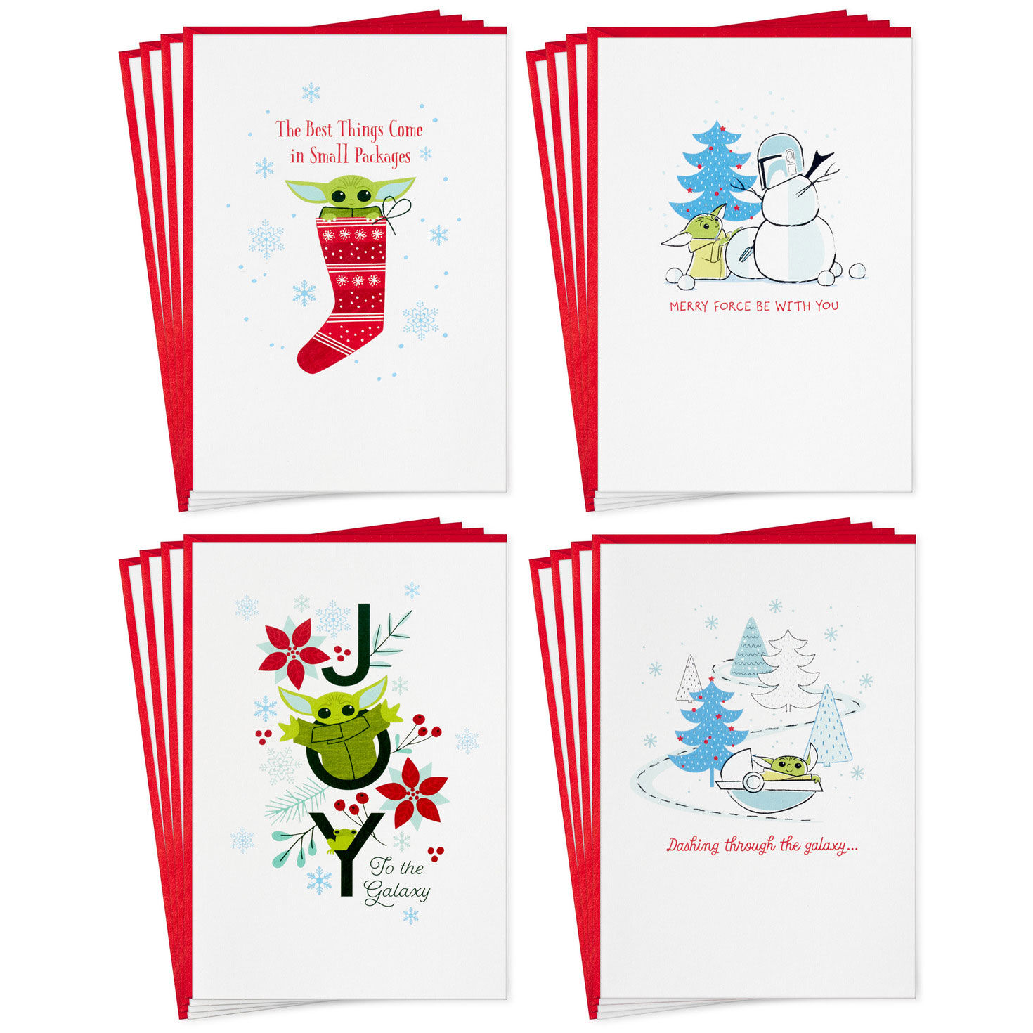 Star Wars: The Mandalorian™ Grogu™ Holiday Fun Boxed Christmas Cards Assortment, Pack of 16 for only USD 10.99 | Hallmark