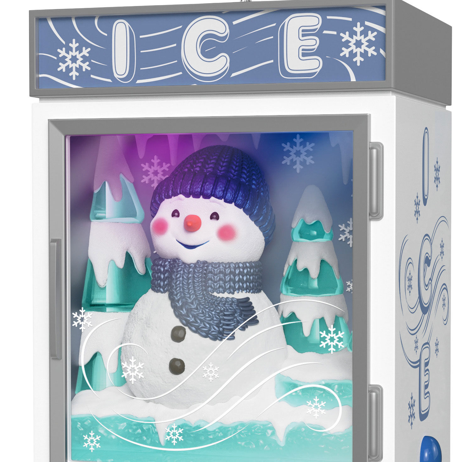 Snowman in Ice Machine Keepsake Ornament upclose view image number 5