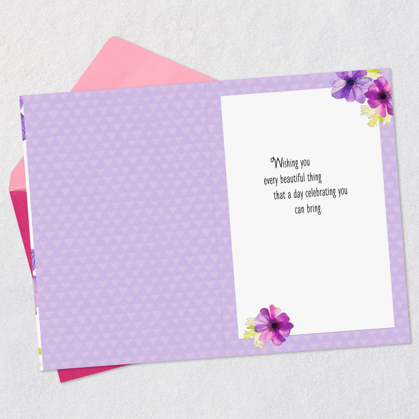 Wishing You Every Beautiful Thing Birthday Card Open card with envelope image number 3