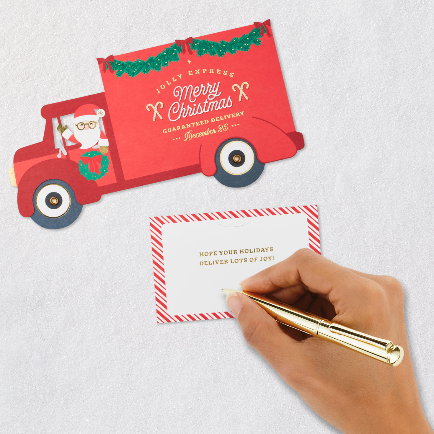 Christmas Truck Paper Craft Gift Card Holder Signing card image number 7