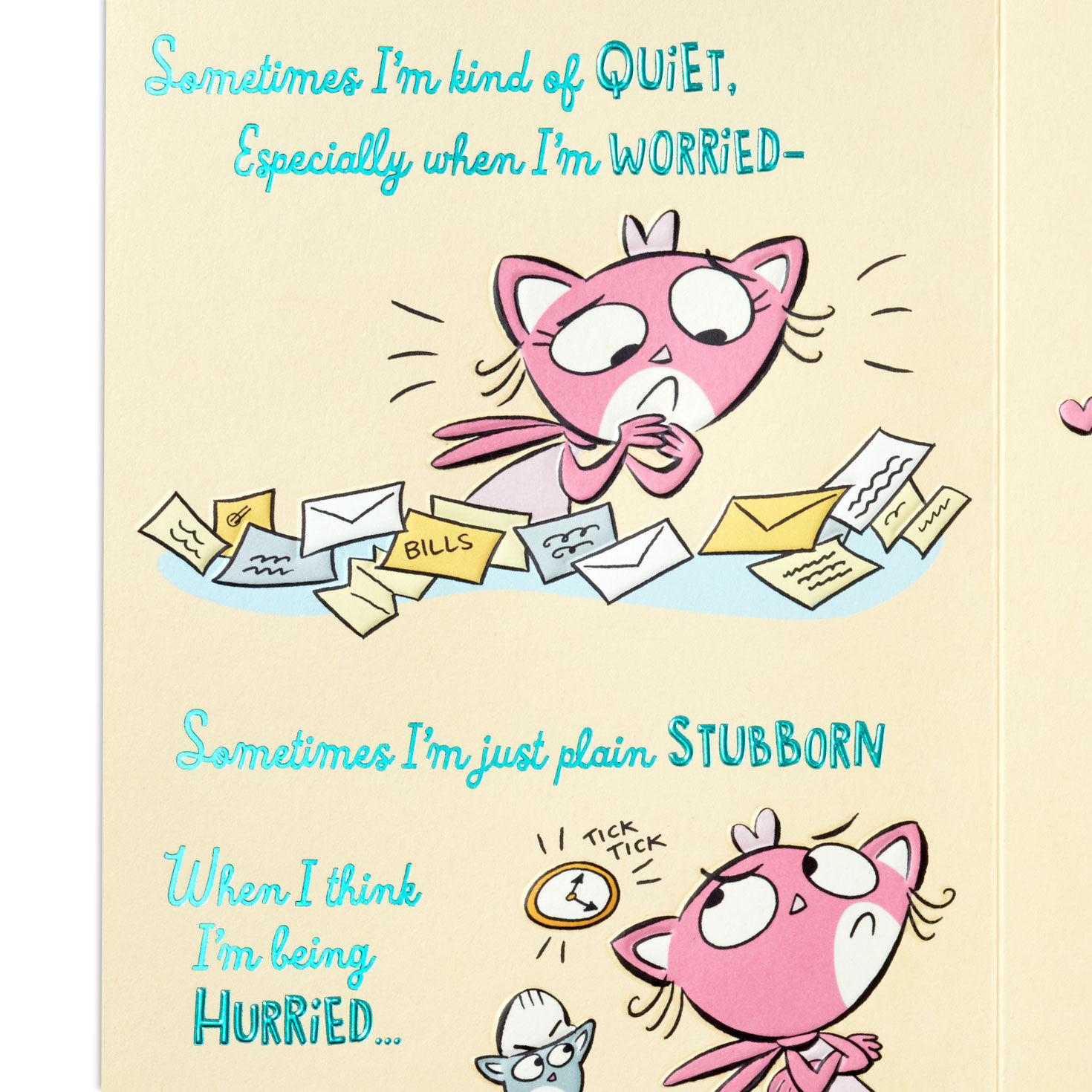 Cute Cat Couple Cartoon Birthday Card for Husband Sentiment image number 2