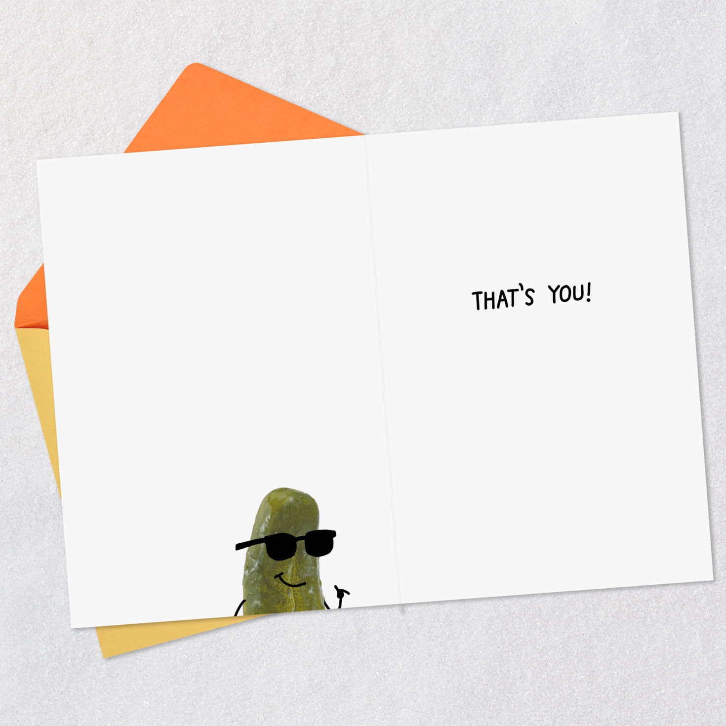 Cool Dill Pickle Pun Funny Birthday or Congrats Card Open card with envelope image number 3