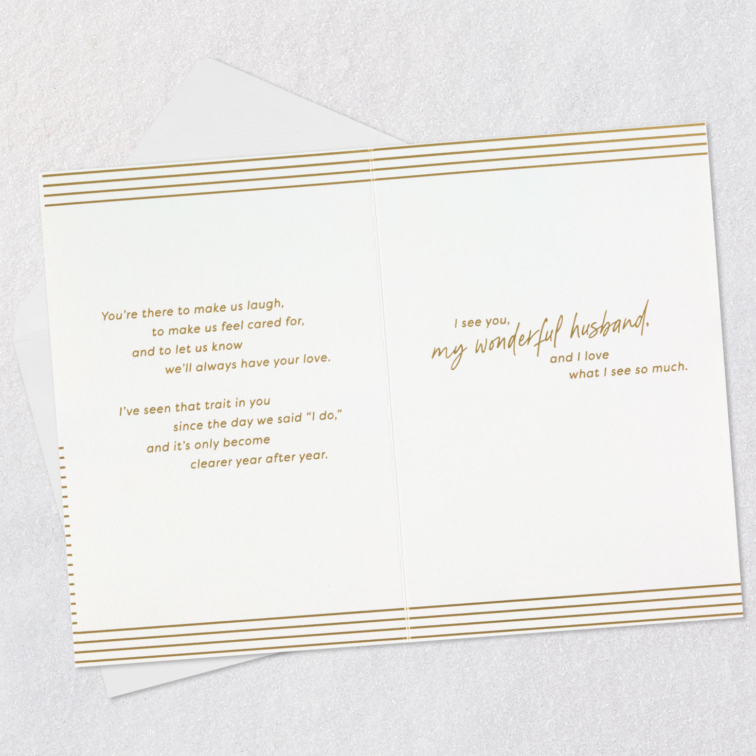 Couple in Field Valentine's Day Card for Husband Open card with envelope image number 4