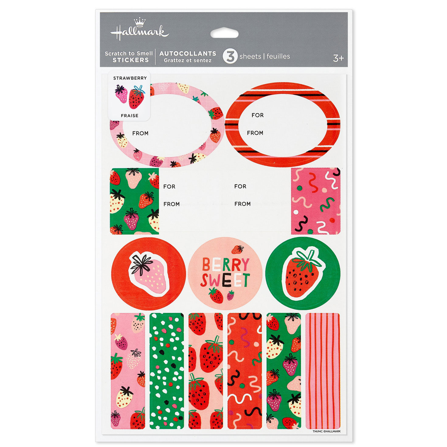 Strawberry-Scented Colorful Gift Tags and Stickers packaging image number 6