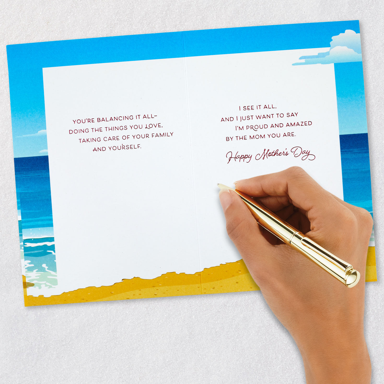 Woman Watching Sailboat Daughter Mother's Day Card Signing card image number 7