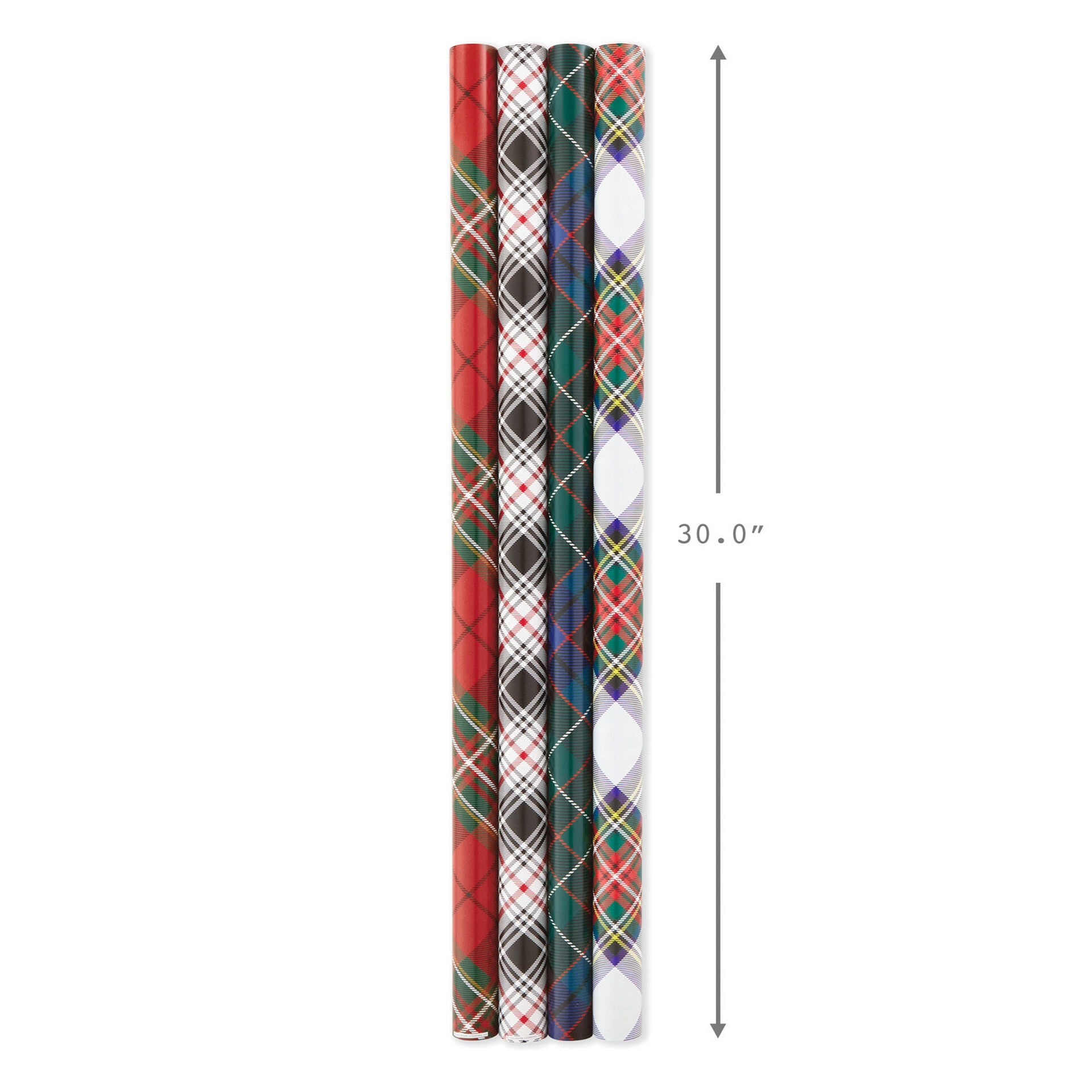 Classic Plaids 4Pack Wrapping Paper Assortment, 120 sq. ft. Wrapping Paper Sets Hallmark