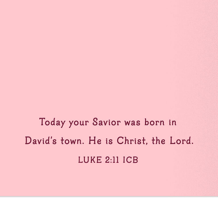 Red Ribbon Religious Goddaughter Christmas Card scripture image number 3