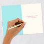 Pink and Teal Ornaments Christmas Card for Granddaughter Signing card image number 6
