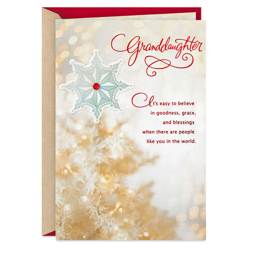 Your Good Heart Shines Christmas Card for Granddaughter, 