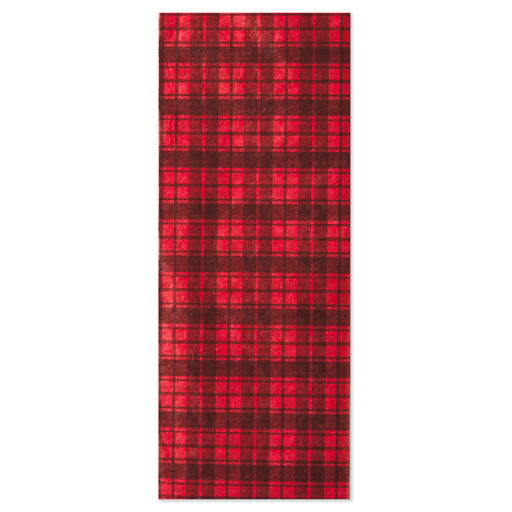 Red and Black Plaid Tissue Paper, 6 sheets, 