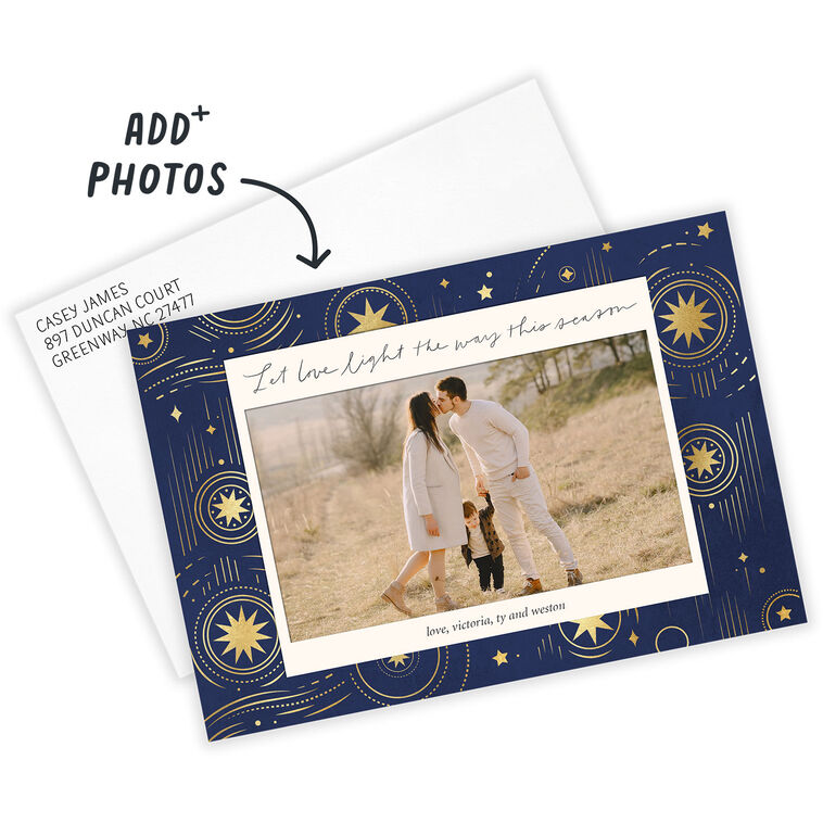Celestial Light and Love Flat Holiday Photo Card, , large image number 3
