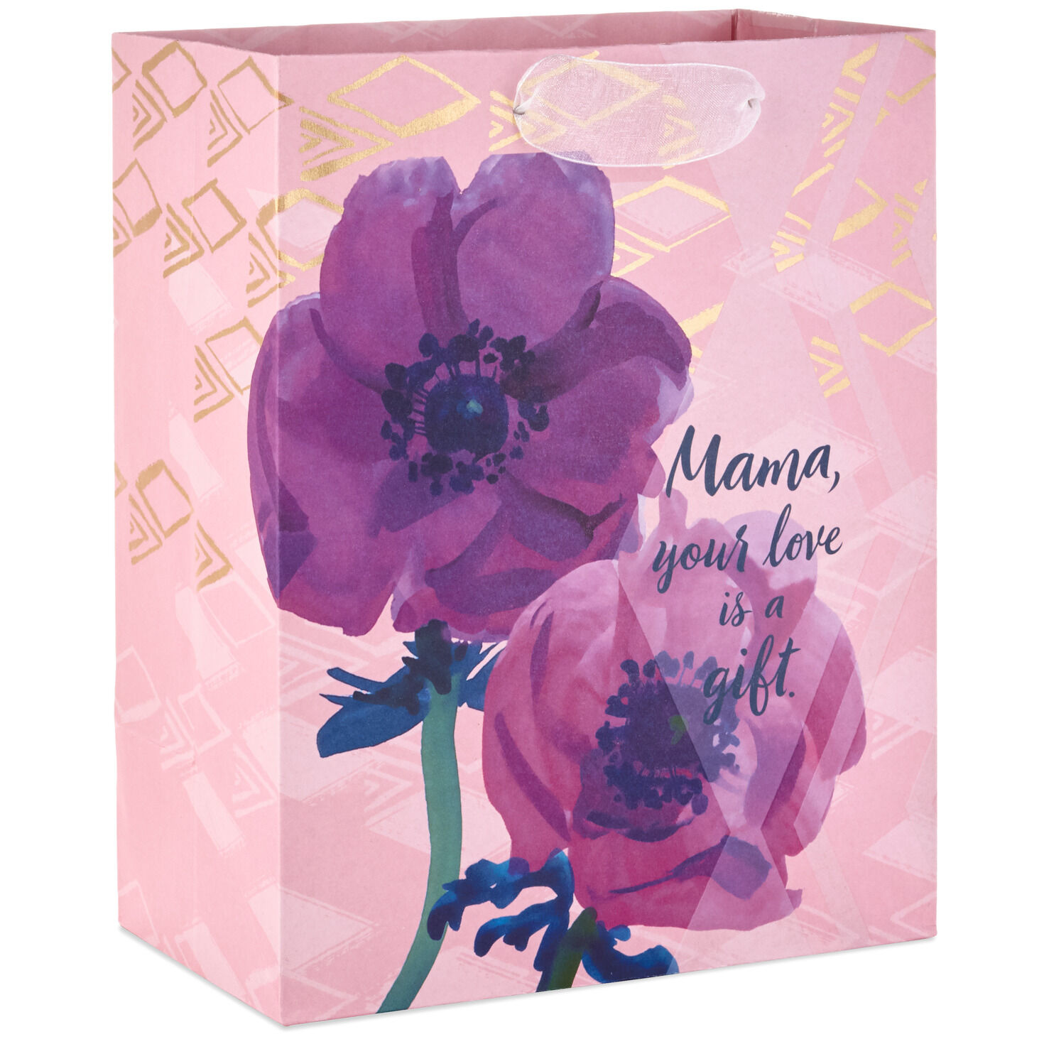 5 Paper Gift Bags PURPLE WHITE RED or WINTER LANDSCAPE You Pick
