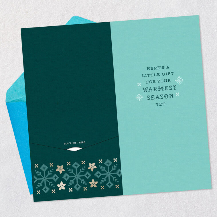 Cross Stitch Sign Money Holder Christmas Card Open card with envelope image number 4