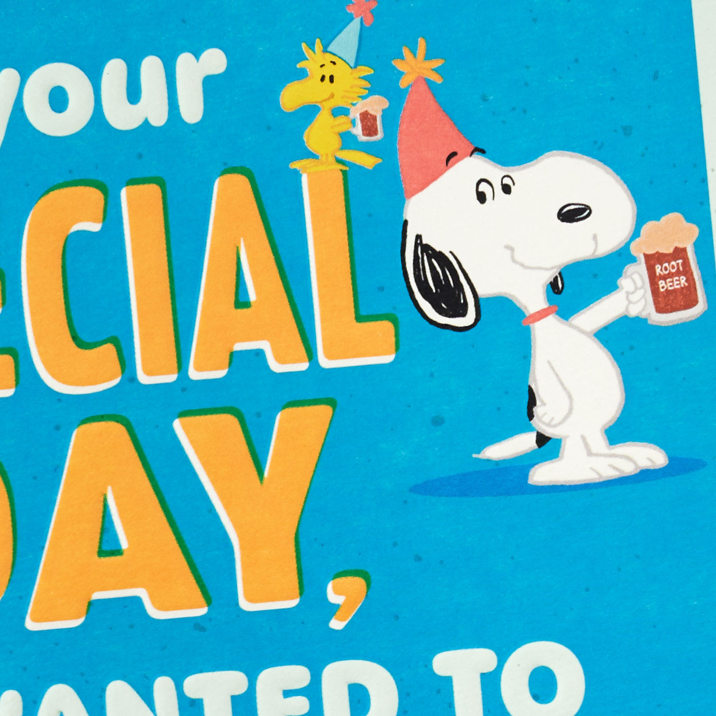 Snoopy and Woodstock Root Beer Burps Birthday Card Card Front Detail image number 4