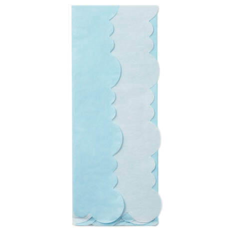 Light Blue and White 2-Pack Scalloped Tissue Paper, 4 Sheets, , large