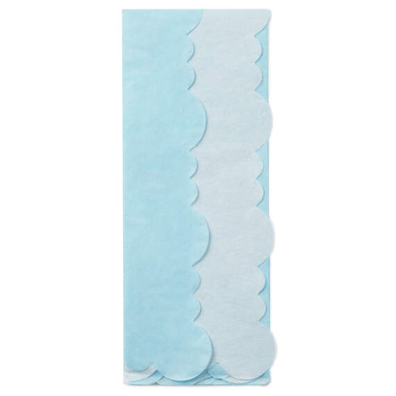 Light Blue and White 2-Pack Scalloped Tissue Paper, 4 Sheets