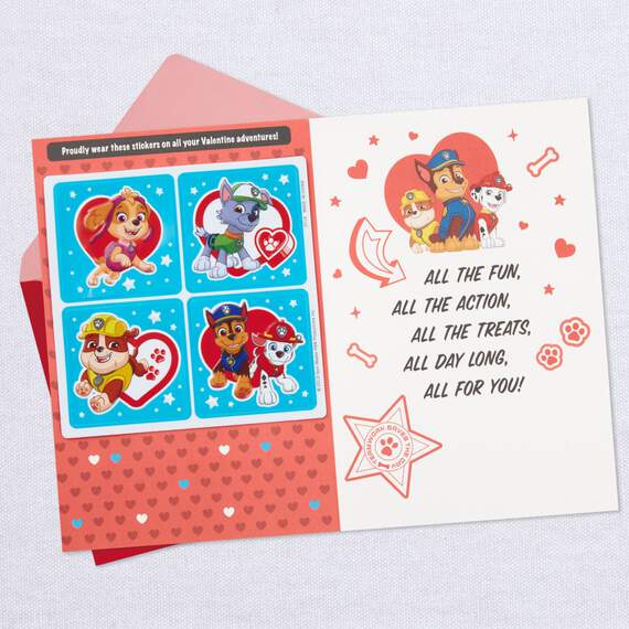 Nickelodeon Paw Patrol Valentine's Day Card With Stickers, , large image number 3