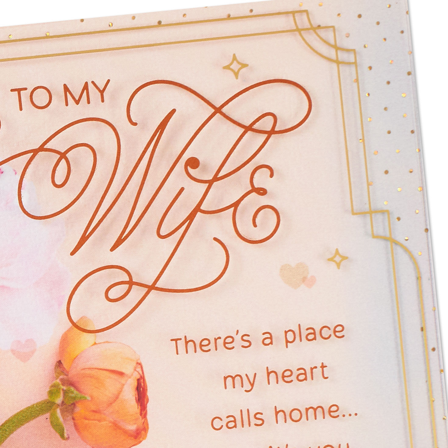 Pink Flowers Valentine's Day Card for Wife Cover Detail image number 4