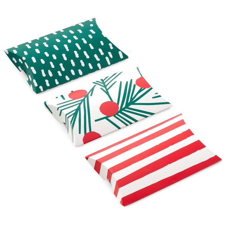 Cheery and Bright 3-Pack Christmas Gift Card Holder Pillow Boxes