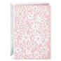 White Floral Lace on Pink Blank Card, , large image number 1