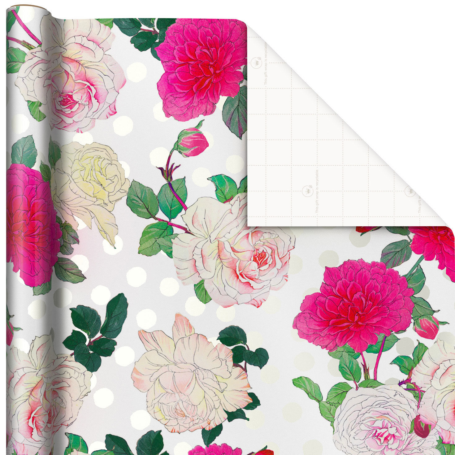 Illustrated Roses Wrapping Paper, 20 sq. ft. - Wrapping Paper - Hallmark