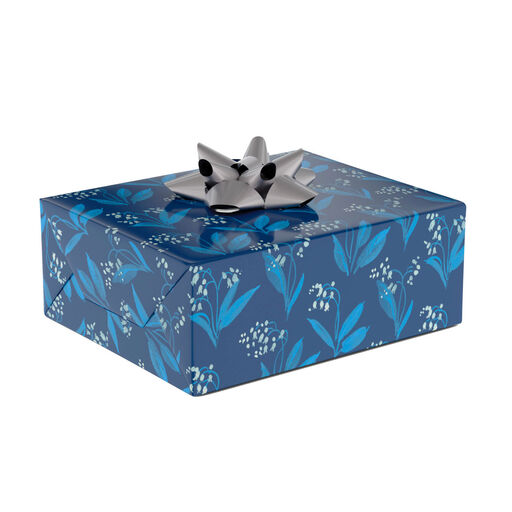 Blue Floral Wrapping Paper, 20 sq. ft.