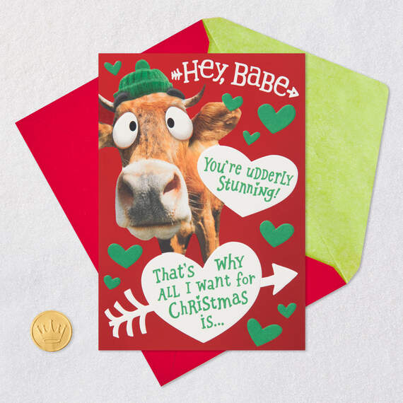 All I Want for Christmas is Moo Funny Christmas Card, , large image number 5