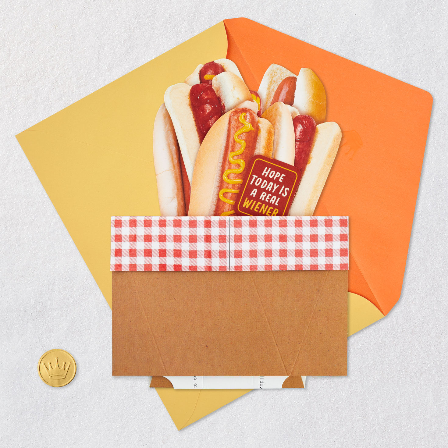 Hope Today Is a Real Wiener Hot Dog Bouquet Funny 3D Pop-Up Card, , large image number 4