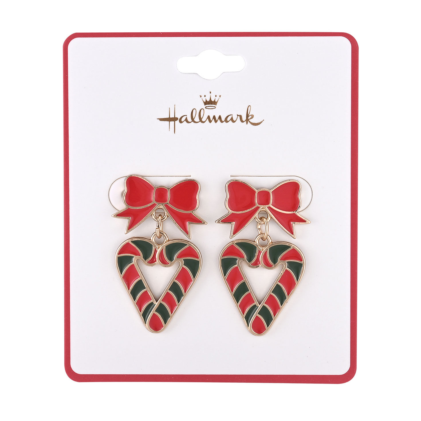 Candy Cane Heart and Bow Earrings package front image number 4